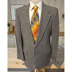 Kountz & Rider 100% Camel Hair Gray Plaid Flannel Blazer Sports‎ Coat Jacket 42L